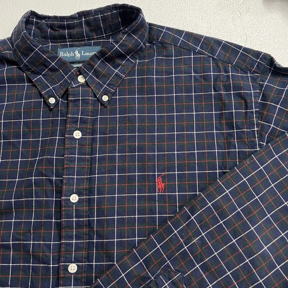 Ralph Lauren Men's Long Sleeve Button-Up, Size XXL,‎ Blue/Green/Red - Picture 1 of 7
